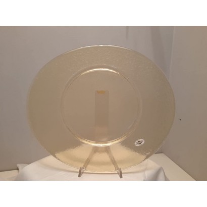 Platzteller oval aus hellem Glas 35 cm Modell etti - BYIVLAB7