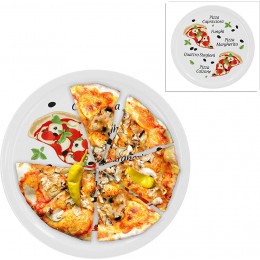 2er Set Pizzateller Margherita groß 30,5cm Porzellan Teller mit schönem Motiv für Pizza Pasta den 'großen Hunger' oder zum Anrichten geeignet - BATENNB7