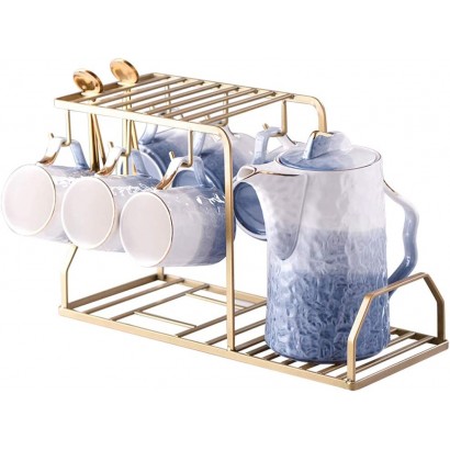 Generic Tee-Set Keramik-Wasser-Set Nordic Light Creative Cup Set Haushaltstasse mit Wohnzimmer-Trinkbecher mit Eisenrahmen - BSFXM3QE