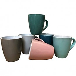 ZD Trading Kaffeebecher 6 Stück Bunt Tassen 200ml aus Keramik Pastell Kaffee Becher Tasse 6er Set - BEYZJKJ4
