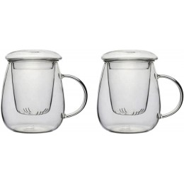 casavetro Teeglas All in one Große Teetasse mit Sieb und Deckel Tee-Set- XL aus Borsilikatglas 2 Stück - BYFSSH2Q
