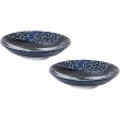 Japanischer Mino-yaki Keramik Suppenteller für Suppensalat Pasta 22cm Blauwal Muster Set aus 2 Tellern Hergestellt in Japan 797692 - BCBAF6JB