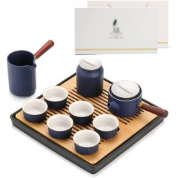 LZJKFY Japanische Keramik-Seitengriffkanne Halbautomatisches Teeservice Kung Fu Teeservice Halbautomatisches Teeservice Königsblau schwarz Color : Black Sapphire - BVTJQKBB
