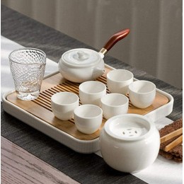 YUNSHAO Teekanne Porzellan Set Teeservice Chinesisch Keramik Einfaches Zuhause Japanischen Stil Zen Kung Fu Teeservice Mit Teetablett Büro Restaurant Lounge Weiß,C2 - BZJPTEVN