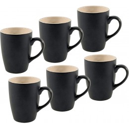 Spetebo Kaffeetasse 340 ml aus Porzellan in schwarz matt 6er Set Kaffeebecher Tasse Becher - BTNNCEWA