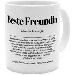 Tasse mit Definition Beste Freundin Tasse mit Spruch Wörterbuchtasse Geschenktasse witzig Kaffeebecher Becher Kaffeetasse Farbe Weiß - BYSZZWH7