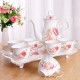 Vobajf Teeservice mit europäischem Blumenmuster Kaffeeservice aus Keramik Saft Nachmittagstee Tasse und Untertasse Set Farbe: Fotofarbe Größe: Einheitsgröße - BFMTQ516