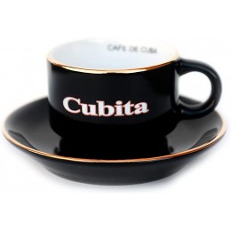 Espressotassen Set für kubanischen Kaffee 6 kleine Keramik-Tassen mit passenden Untertassen 85 ml Tazas de cafe Cubita - BNUFN513