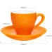 ionEgg Porzellan-Espressotasse mit Untertasse Espresso-Schnapsbecher 80 ml Orange - BPQDN2K6