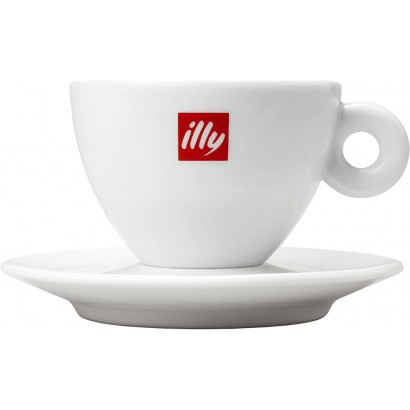 Illy Espresso Cappuccinotassen 200 ml O U 6 Stück weiß mit rotem Illy Logo - BSGVZH9K