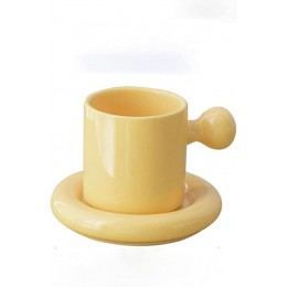 Kaffeetassen Kaffeetasse Set Von 3 Porzellan Stapelbare Cappuccino-Tassen Mit Untertassen Für Spezialkaffeegetränke Cappuccino Latte Eiförmiger Tasse Koreanisch Kaffeebecher  Color : A  - BDXRX3JW