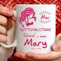 Lustige Mary Tasse Geeignet für Frühstück Tee Kaffee Cappuccino personalisierte Gadget-Tasse: nie unterschätzen eine Frau von NameMary auch als originelle und witzige Geschenkidee - BERWEK2V