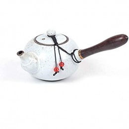 Handgefertigte Teekanne mit Holzgriff an der Seite kreative Cloisonne Steingut Kung Fu Teeservice Einzelkanne Hunderttopf Serie Toleranz Topf - BOGZO2W1