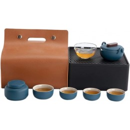 Teeservice Tragbares Reise Outdoor-Auto Kanne Mit Vier Tassen Kleine Teekanne Und Tasse Chinesisches Kung-Fu Color : Blue Size : 23.5 * 24 * 19.5cm - BNIQD2V3
