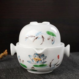 XiaoHeJD Teeservice Kung Fu Keramik Teeservice 1 Kanne 1 Tasse Teekannen Hochwertige Elegante Gaiwan Teekanne Wasserkocher - BCONUN33