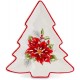 K&K Interiors 54388J-3 Keramik-Teller mit Weihnachtsstern 28 cm Rot und Weiß - BRTJAAKD
