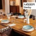 MÄSER 931526 Serie Derby Premium Geschirr-Set für 4 Personen in Gastronomie-Qualität 16-teiliges modernes Kombi-Service mit runden Tellern in bunten Pastellfarben Durable Porzellan - BIDOJAQQ
