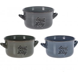 neuetischkultur Suppenschüssel 3er Set Keramik Suppenschale Suppenteller Schüssel - BYRABKNQ
