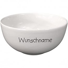 Doriantrade Müslischale Porridge Schale Schüssel Porzellan Weiß personalisierbar mit Wunschname Name Geschirr mit Namen personalisiert - BBCLZH3J