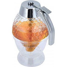 Honigspender Tropffrei Glas Glas Spender Dispenser SaucenspenderAhornsirupspender Honigkammförmiges Honigglas Mit Ständer - B08J3N8VSFD