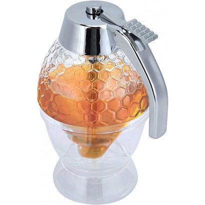 Honigspender Tropffrei Glas Glas Spender Dispenser SaucenspenderAhornsirupspender Honigkammförmiges Honigglas Mit Ständer - B08J3N8VSFD