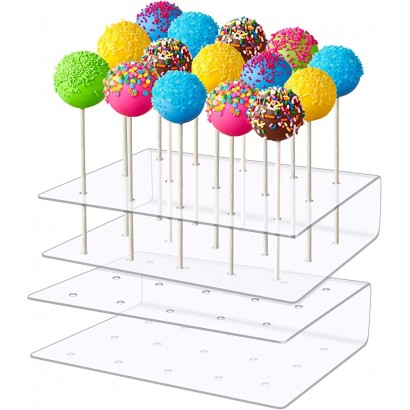Lollipop Ständer 2 Stücke Acryl Transparent 15 löcher Lutscherhalter Cake Pop Halter Lollipop Halter Weihnachtssüßigkeitsdekoration für Hochzeitsgeburtstag - B09WVDZCGQ5