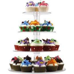 Queta Tortenständer Cupcake Ständer für Hochzeit Party Geburtstag Baby Duschen & Kuchen Dessert 4-stöckig Acryl 15cm  18.7cm 22.5cm  26.3cm Durchmesser - B07VC5XHV6W