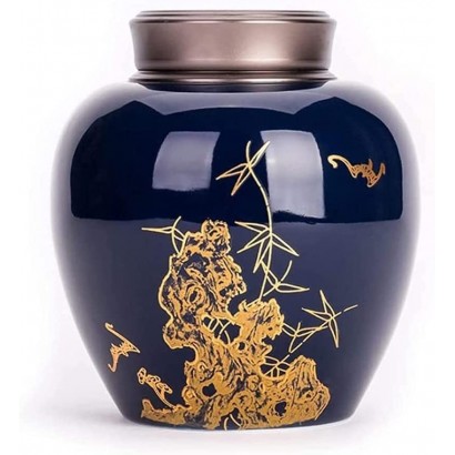 SCZWP8 Keramik-Teespeichertopf im chinesischen Stil handbemalt kreative Landschaft Keramik-Teespeichertopf versiegelter Topf Haushaltsgeschäft Geschenk für Kaffee Vanille Zucker Gewürz - B09VL9ZDL9G
