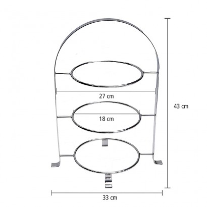 APS Serviergestell – Hochwertige Etagere aus verchromtem Metall für 3 Teller mit einem max. Ø von 17cm – Gesamthöhe 25,5 cm Teller nicht enthalten - B0052WQ104D