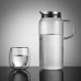 ecooe Glaskaraffe 1500ml Volle Kapazitat Glaskrug aus Borosilikatglas Wasserkrug mit Edelstahl Deckel Karaffe Glaskanne - B01DNRONMM5