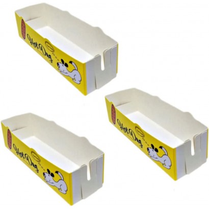 ERINGOGO 50Pcs Papierfutter Servierschale Faltbare Snackbox Hot Dog Pommes Chicken Box - B0B5DBLWWWB