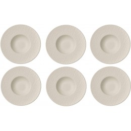 Villeroy & Boch Pastateller Set aus der Manufacture Rock Kollektion aus Premium Porcelain Farbe: Blanc 6er Set spülmaschinengeeignet Durchmesser: 27 cm 10-4240-2790 Weiß - BMNITQV4